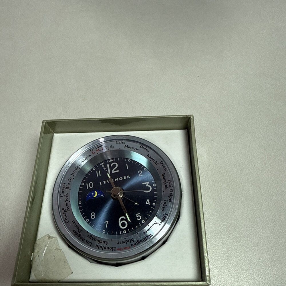 [AT0565 SL] Levenger Time Zone Clock - Silver